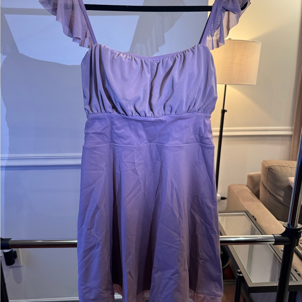 HALARA Purple Mesh Dress